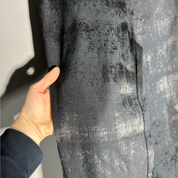 Eileen Fisher Fresco Organic Cotton Blend Textured Black Jacquard Pant Size 8 - Picture 7 of 8